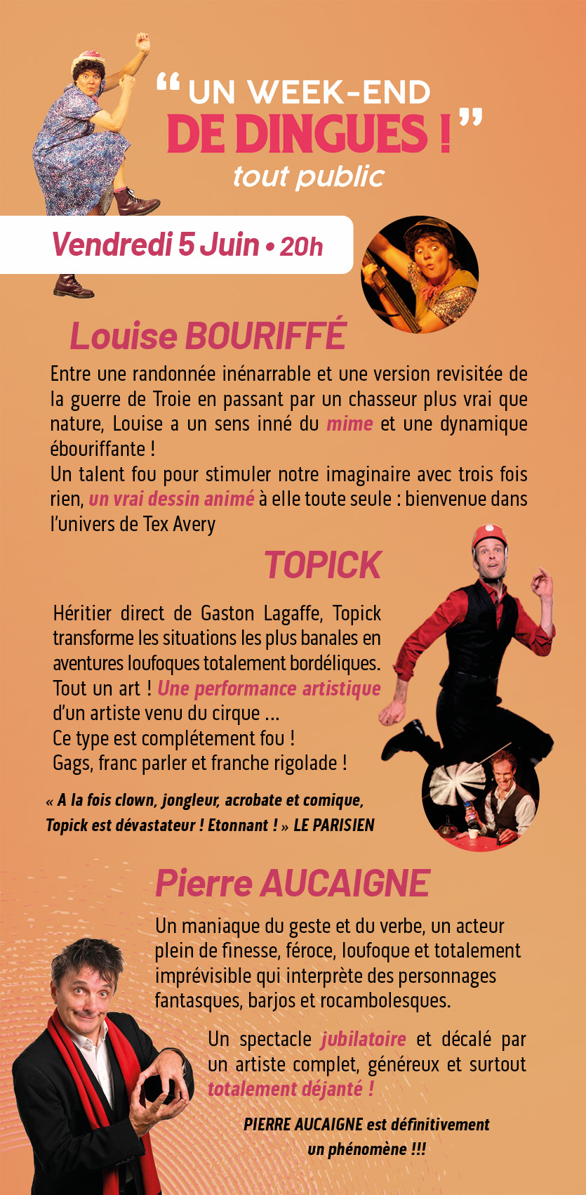 Un week end de dingues ! Plateau humour