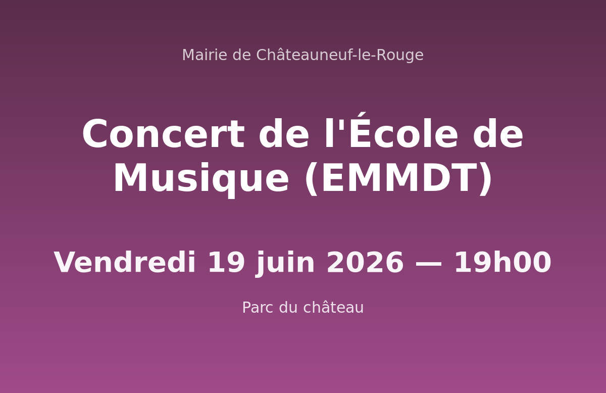 Concert de l&rsquo;École de Musique (EMMDT)