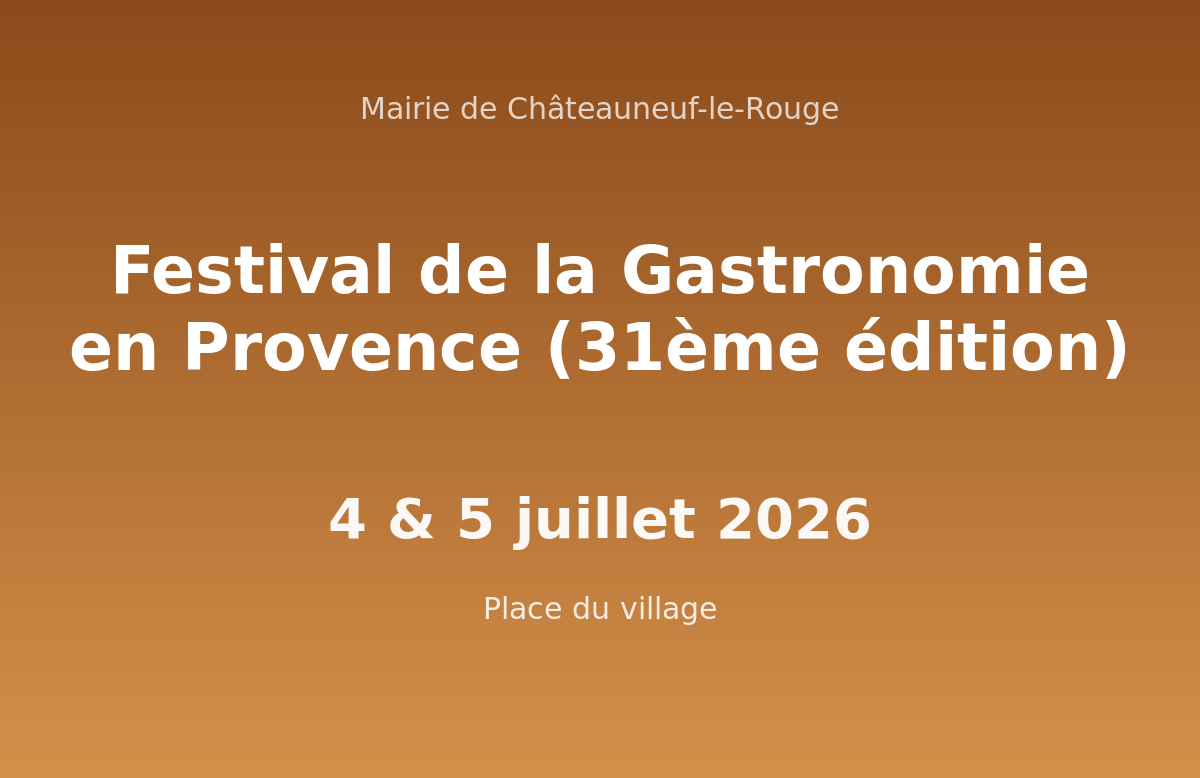 Festival de la Gastronomie en Provence (31ème édition)